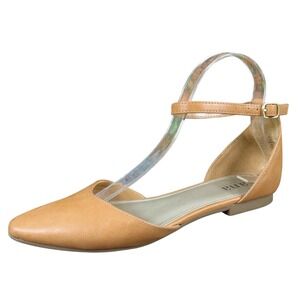 A New Approach Darell Women Flat Size 7.5 Casual Dress Tan Synthetic Leather